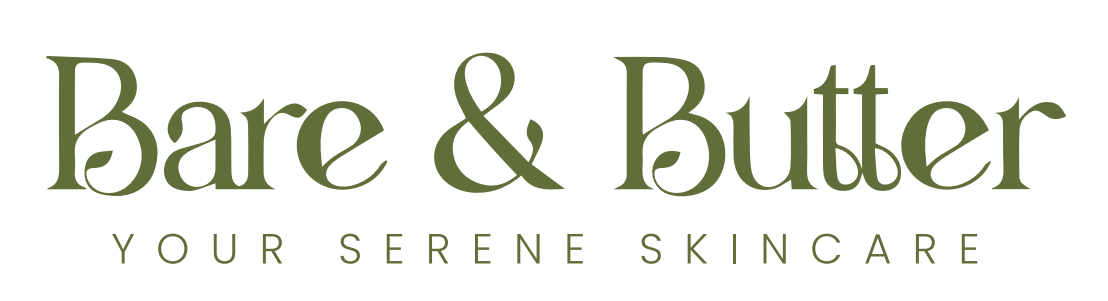 Bare & Butter — Your Serene Skincare logo (olive on transparent)
