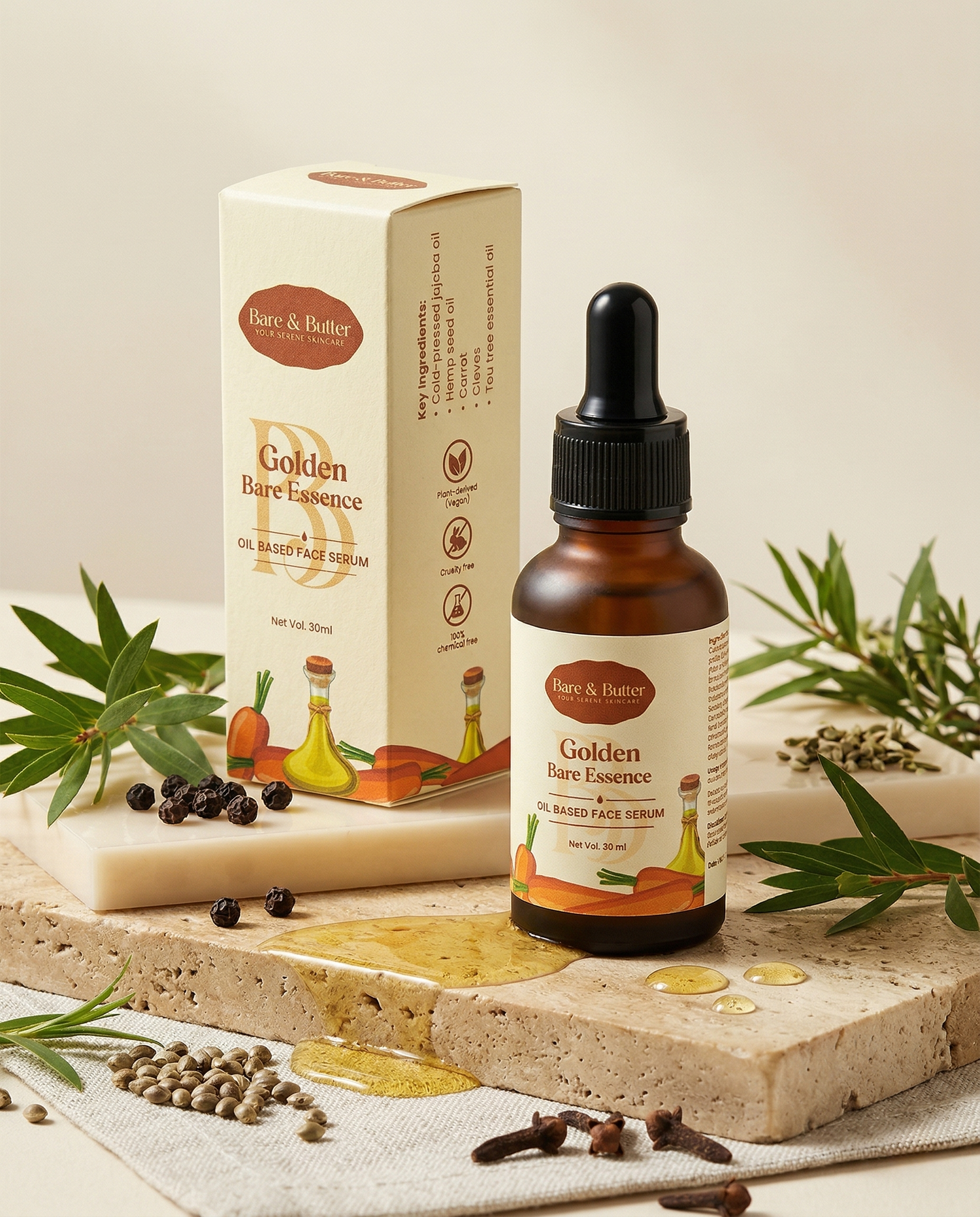 Golden Bare Essence oil based face serum