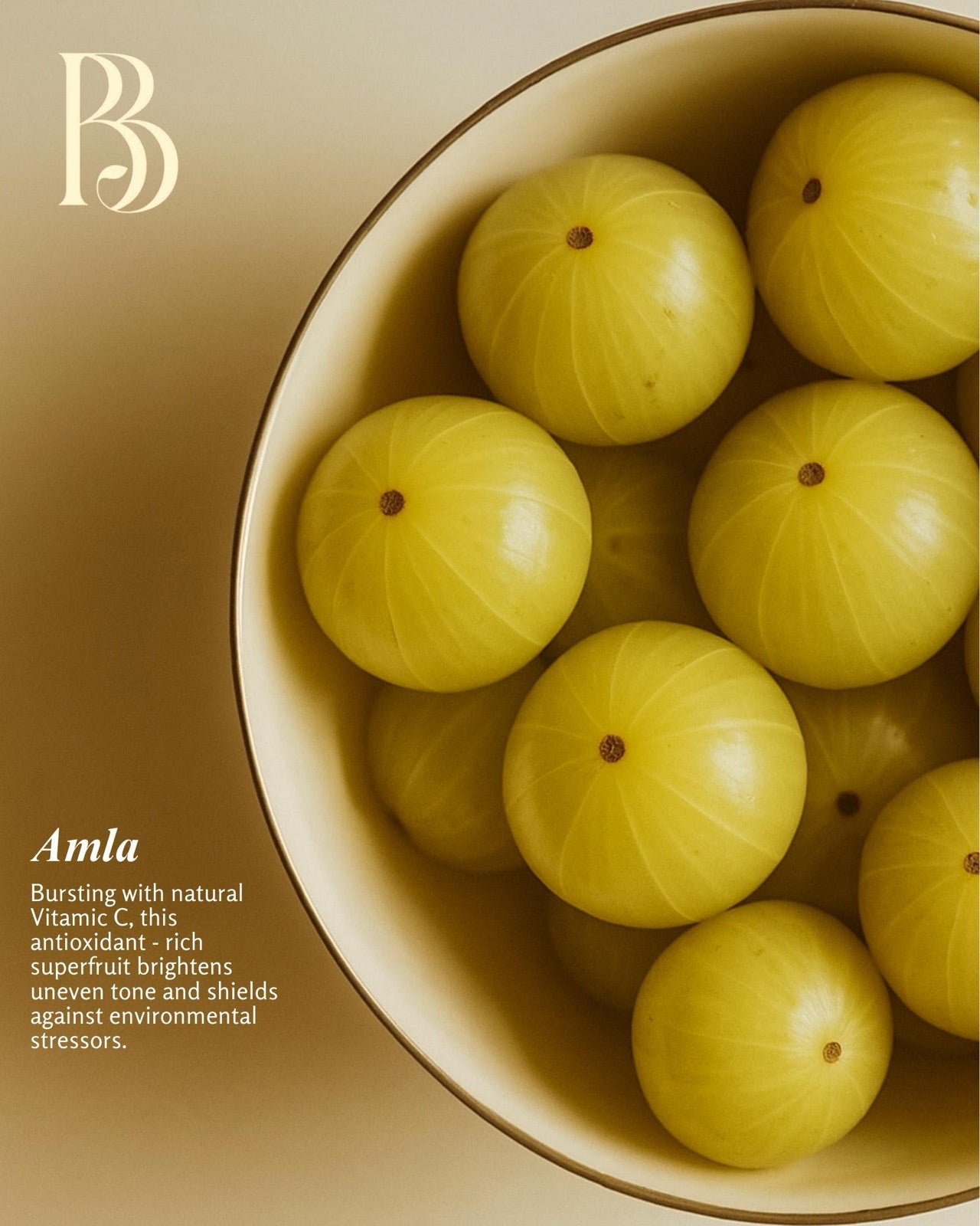Bowl of fresh amla (Indian gooseberry) — antioxidant-rich brightening ingredient