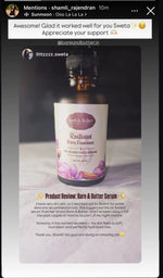 Customer review - Radiant Bare Essence (Instagram story)